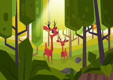 Dark Forest Path Cartoon Illustrations Royalty Free Vector Graphics