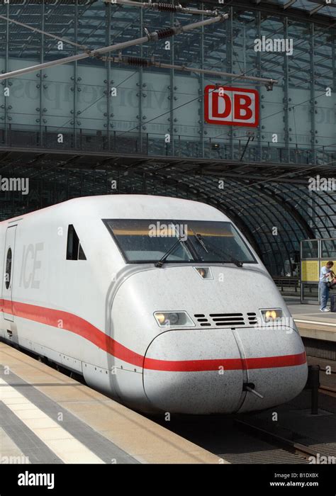 Berlin Germany High Speed Deutsche Bahn Ice Express Train At The Modern