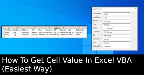 How To Get Cell Value In Excel Vba Easiest Way Geekzag