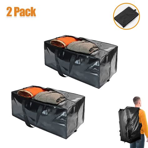 2 Pack Heavy Duty Moving Bags Extra Large Storage Totes W Backpack