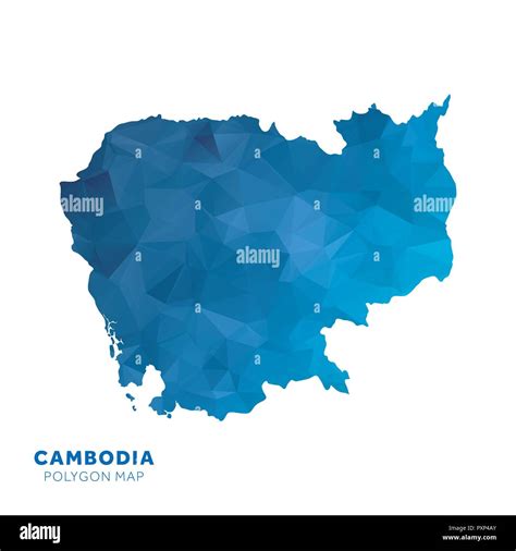 Map Of Cambodia Blue Geometric Polygon Map Stock Vector Image And Art