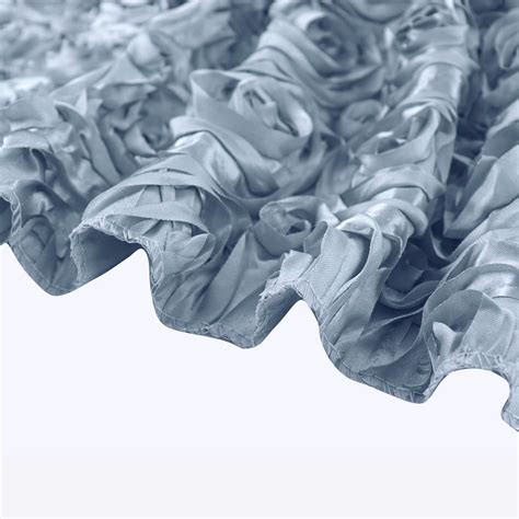 54x4yd Dusty Blue Satin Rosette Fabric Bolt Tableclothsfactory