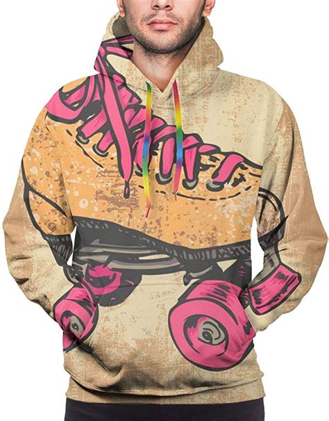 Mens Hoodie Roller Skate Sweate Sweatshirt Mens Casual Hoodie Casual