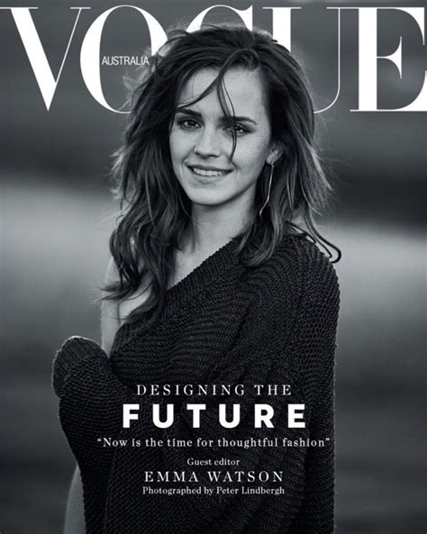 Emma Watson Black And White Fashion Shoot Vogue Australia Cover