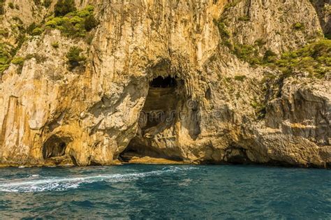 A View Of The White Grotto On The Island Of Capri Italy Stock Image