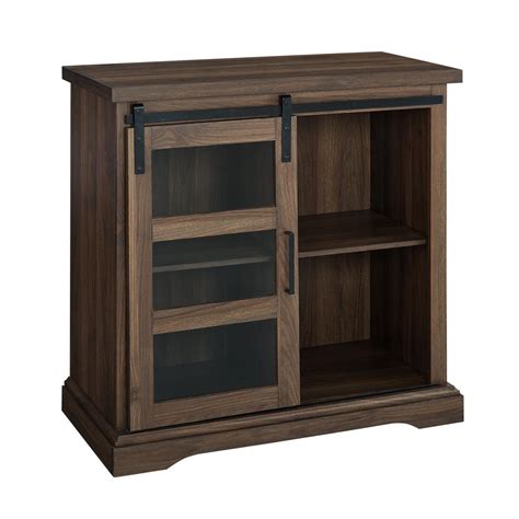 Natural color variations range from dark chocolate to lighter browns and blond or white sapwood. 32" Modern Wood Buffet Cabinet with Sliding Glass Door - Dark Walnut | eBay