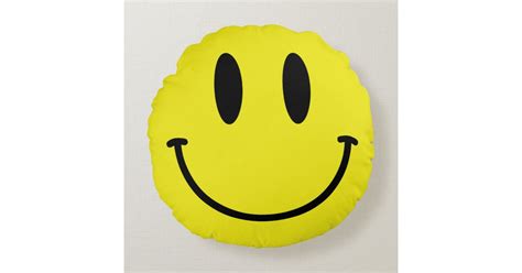 Smiley Face And Sad Face Yellow Round Pillow Zazzle