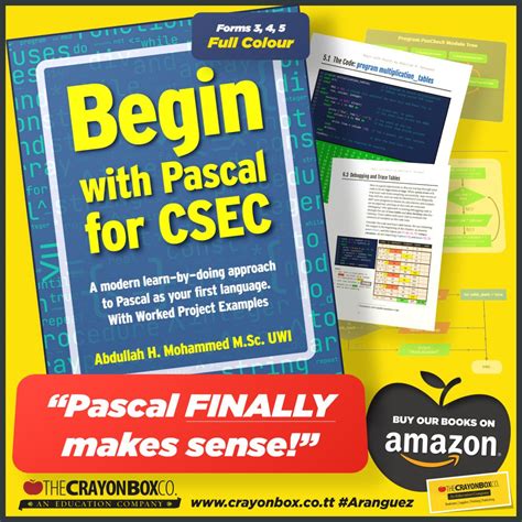 Begin With Pascal For Csec With Worked Sba Example Full Colour By