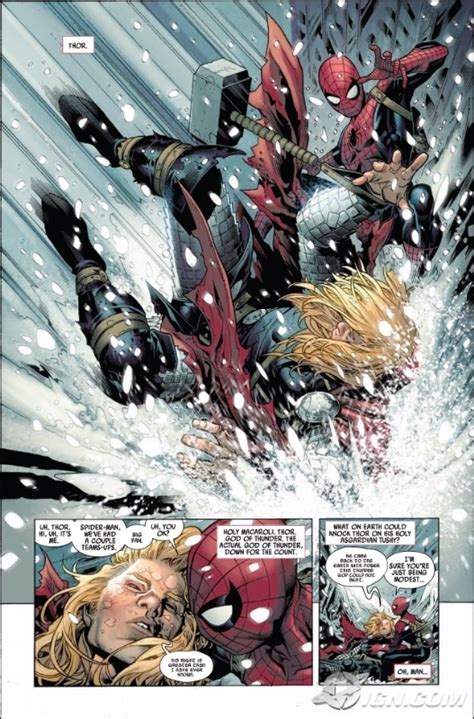 The Avengers Fcbd Page 2 Original Splash Art Featuring Thor And Spider