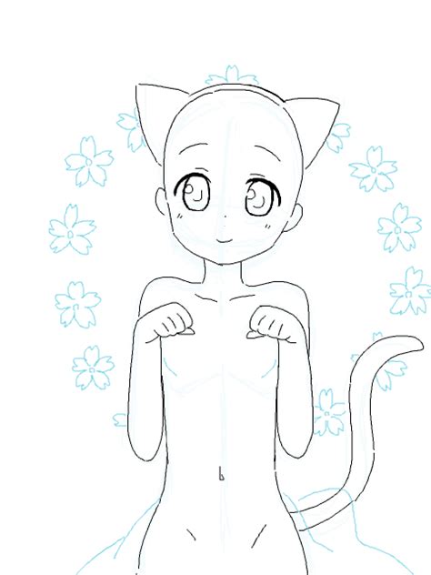 Cute Cat Girl Drawing Base Ideias Para Desenho Moldes