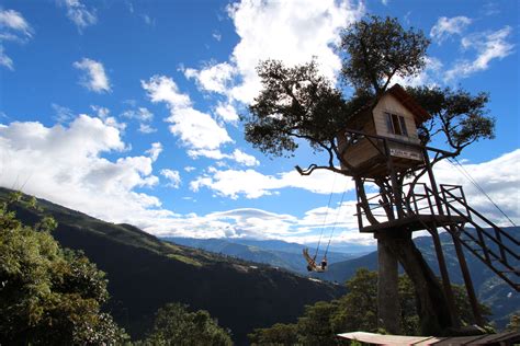 La Casa Del Arbol Baños Ecuador Mountains Natural Landmarks The