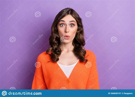 Photo Portrait Of Crazy Excited Funny Woman Pouted Lips Impressed