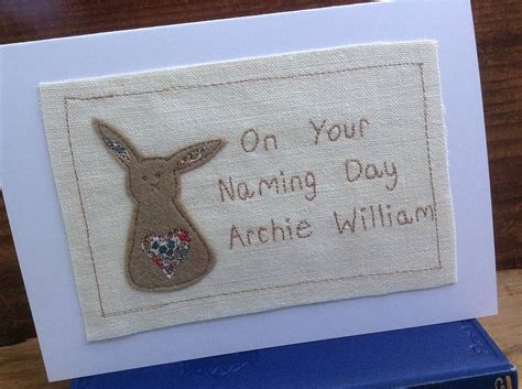 Personalised Naming Day Card By Caroline Watts Embroidery