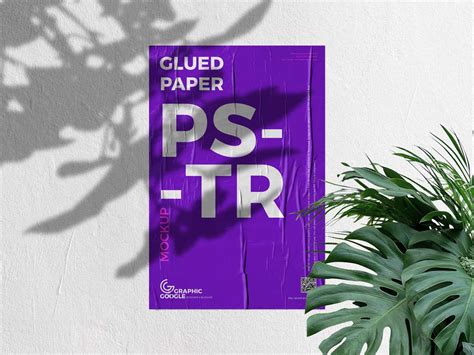glued paper outdoor advertising poster mockup design mockup planet