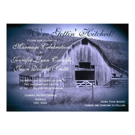 Getting Hitched Rustic Barn Wedding Invites Blue Barn Wedding