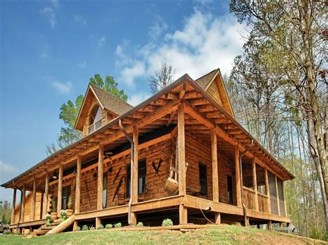 Some families are looking for a home that will accommodate them at all ages and many one story columned porches in front and back facilitate outdoor living. Rustic House Plans with Wrap around Porches Rustic House ...