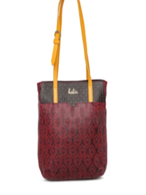 Buy Holii Red And Black Textured And Printed Nicky 01 Leather Shoulder Bag