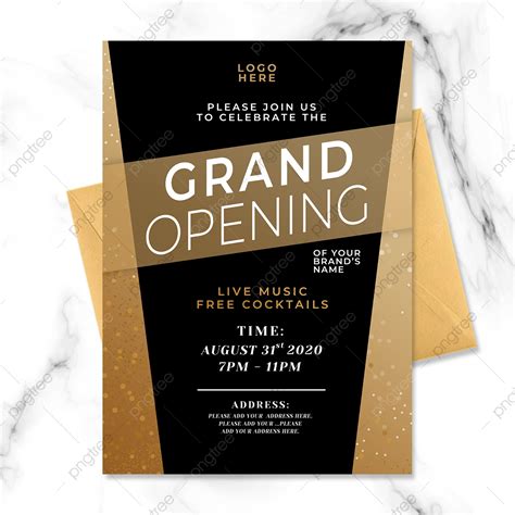 Simple Style Black Gold Business Event Invitation Template Download On