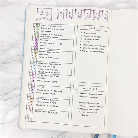 Simple Weekly Layout Template From Kate Louise