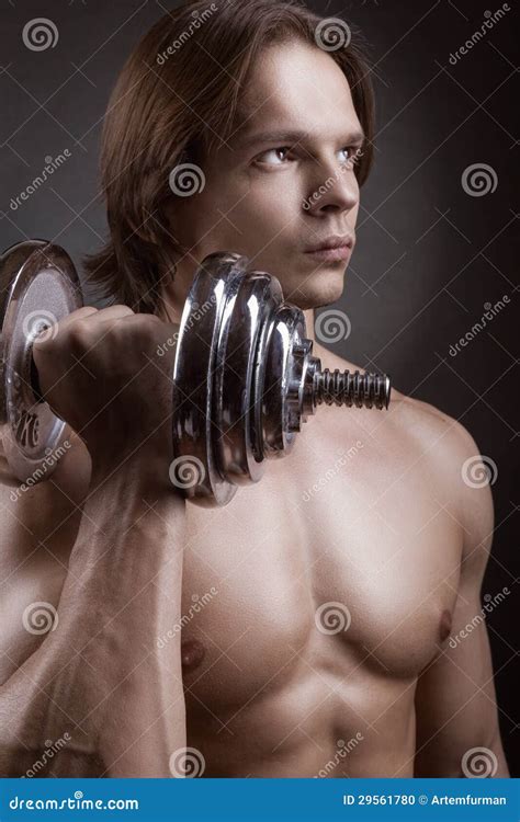 Exercising With Dumbbell Stock Photo Image Of Bodybuilding
