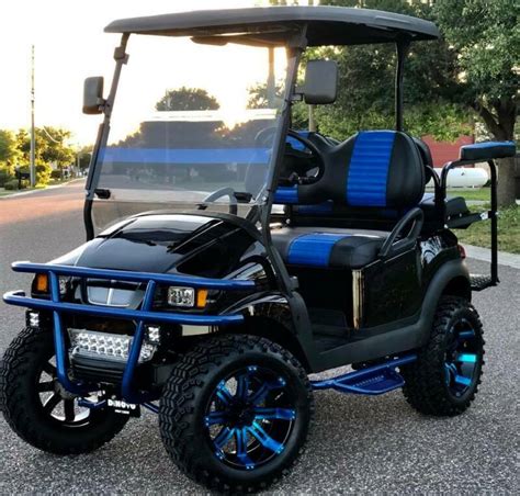 Dinovo Custom Build Interceptor Golf Cart Club Car Black And Blue Lifted V For Sale From