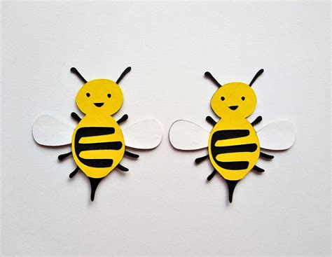 Die Cut Bee Bumble Bee Cutout Paper Bumble Bee Set Of 6 Etsy