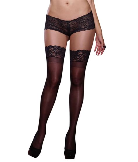 Dreamgirl Plus Size Sheer Lace Top Thigh Highs And Reviews Bare Necessities Style 0005x