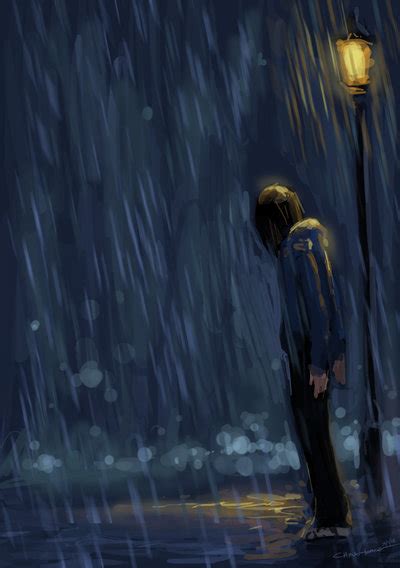 Sad Anime Boy Standing In The Rain The Sound Of Rain Συννεφιασμένη