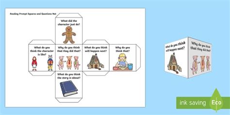 Reading Prompt Squares And Questions Net Activity Twinkl