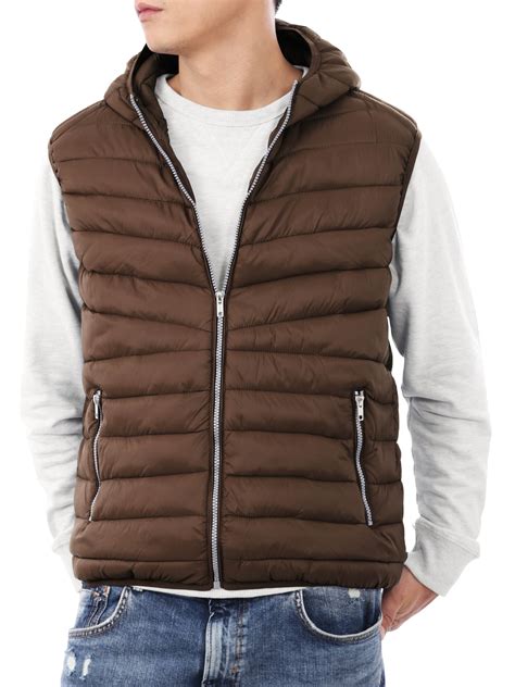 Ma Croix Mens Ultra Light Puffer Down Hooded Vest Polyester Padded Packable All Season Vest
