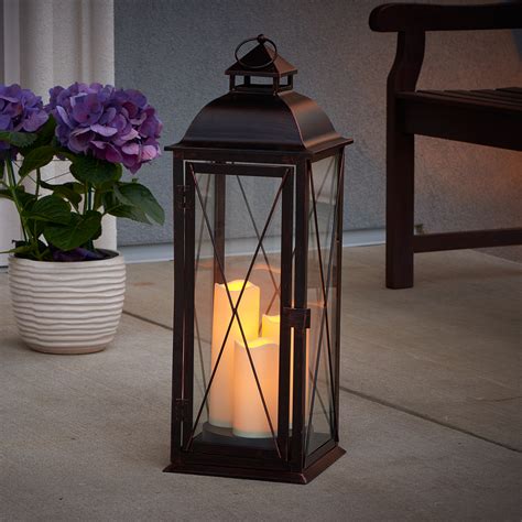 Battery Operated Lanterns With Timer Outside Lights Powered Outdoor