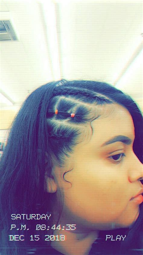 The hair that is tied up also features a stunning rubber band design. Side part braid/rubber band$ | Rubber band hairstyles ...