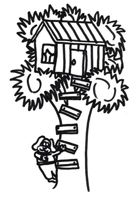 This printable coloring page is the same but for adults. A Dog Climb A Treehouse Coloring Page : Color Luna
