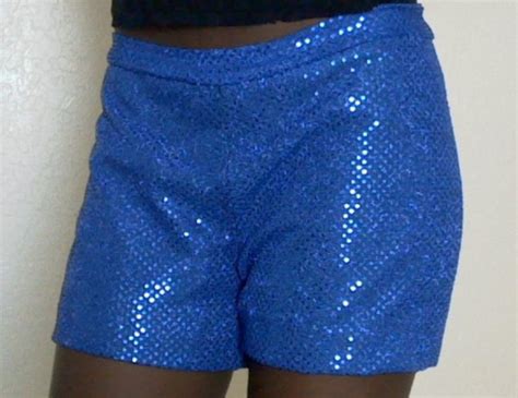 Shorts Sequins Confetti Blue Dance Cheerleading Cheerleading