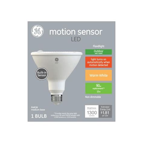 Ge Motion Sensor 90 Watt Eq Led Par38 Warm White Dimmable Flood Light