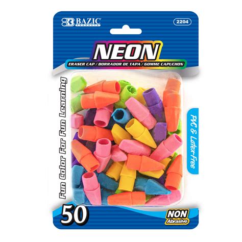 Bazic Neon Eraser Top 50pack Bazic Products