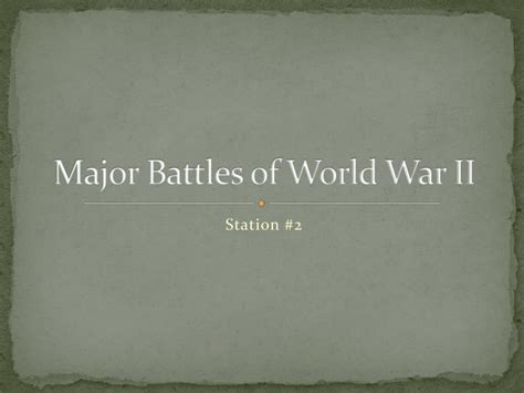 Ppt Major Battles Of World War Ii Powerpoint Presentation Free