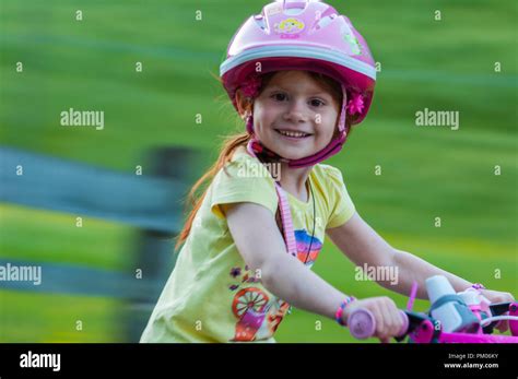 Little Girl Cycling Hi Res Stock Photography And Images Alamy