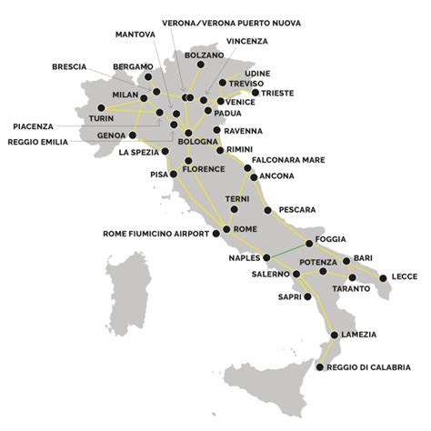 Do You Have A Map Of Train Routes In Italy Italiarail