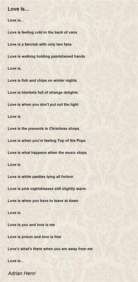 Love Is Love Is Poem By Adrian Henri