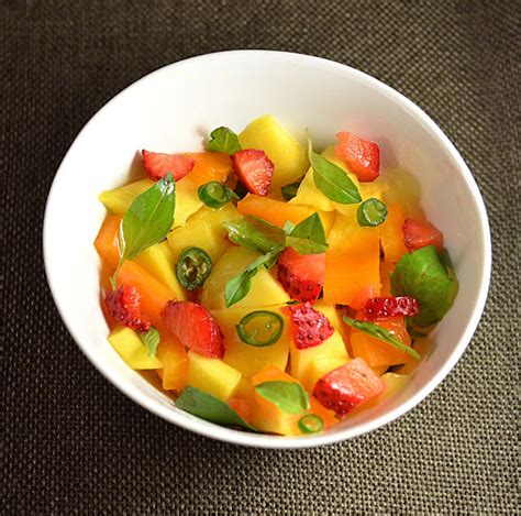 Jillyinspired Mango Strawberry Salsa With Thai Basil Lime And Chili