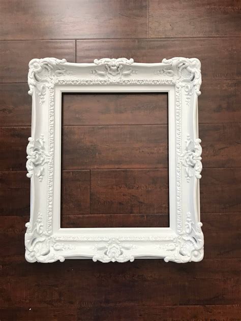 20x24 White Frame Baroque Ornate Frame For Art Paint Canvas Etsy