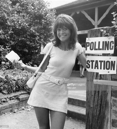 British Film Actress Sally Geeson At Her Local Polling Station To