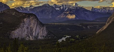 Banff Panorama From Above The City At Sunset Its A Nice Hike Above