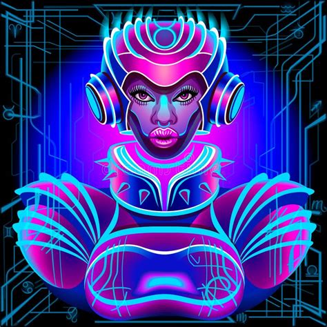 A Series Of Neon Horoscope Signs In The Style Of Cyberpunk Zodiac