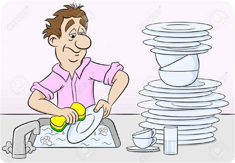 Set of clean dishes and yellow drop.dishwashing liquid on the background plates.vector. 59940262-illustration-of-a-man-who-is-washing-up-dishes ...