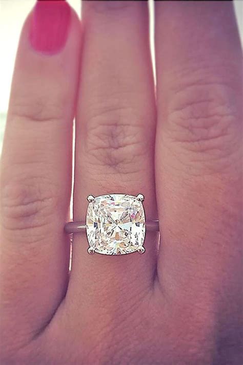 4 Carat Elongated Cushion Cut Diamond Ring Diamond