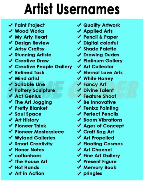 Cool Art Names For Instagram Name Guider