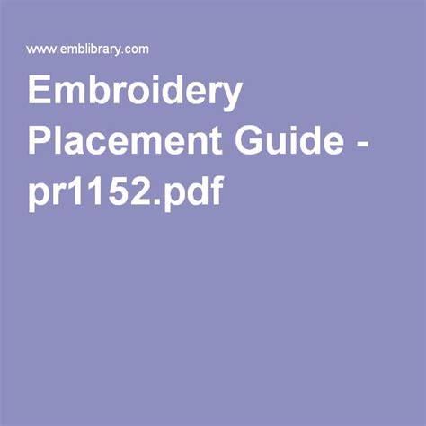 pin on embroidery placement guide