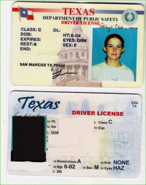 Blank Editable Texas Temporary Paper Id Template